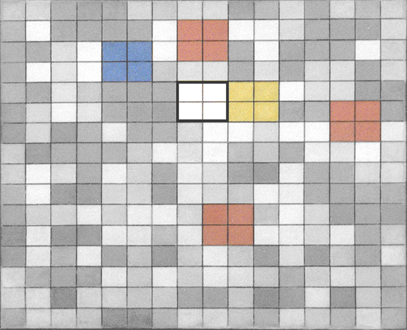 Checkerboard Composition with Light Colors, 1919, Piet Mondrian, Diagram A