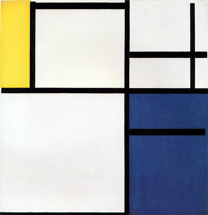 Tableau N. 2 with Red, Black, Yellow, Blue and Light-Blue, Piet Mondrian