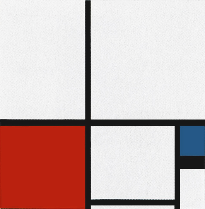 Composition 1 with Red and Blue, 1931, Piet Mondrian