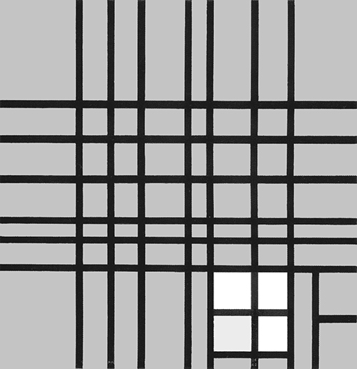 Composition 12 with Blue, 1937-42, Piet Mondrian, Diagram B