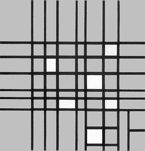Composition 12 with Blue, 1937-42, Piet Mondrian, Diagram A