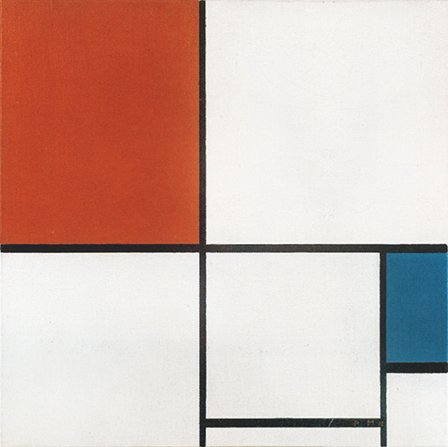 Composition 1 with Red and Blue, 1931, Piet Mondrian