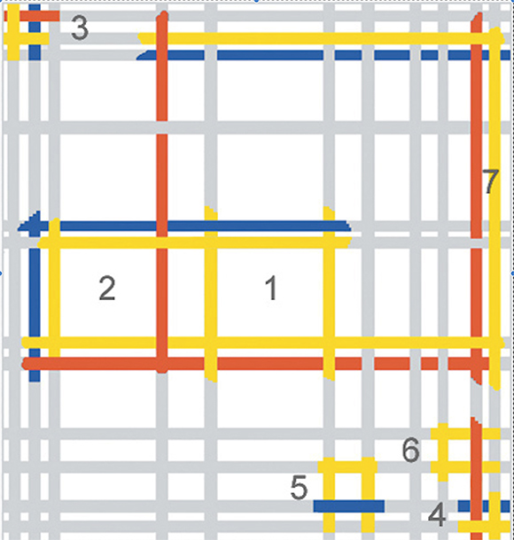 Neoplasticism, New York City, 1942, Piet Mondrian, Diagram A