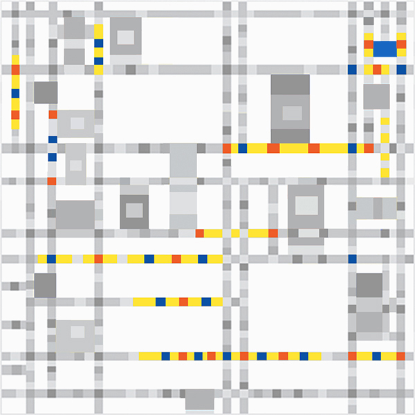 Broadway Boogie Woogie, 1942-43, Diagram, Piet Mondrian