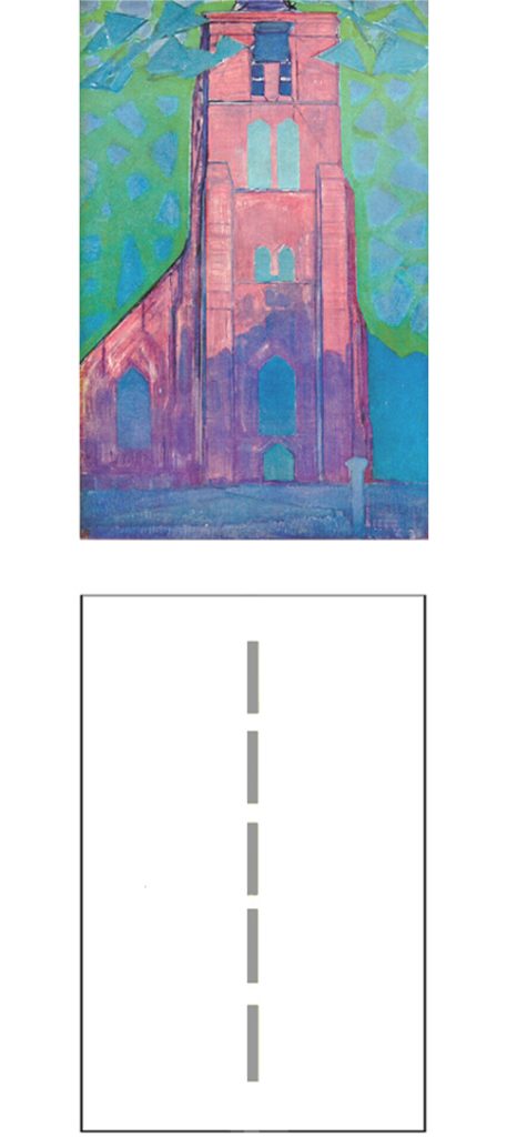 Church Tower at Domburg, 1911, Piet Mondrian, with Diagram