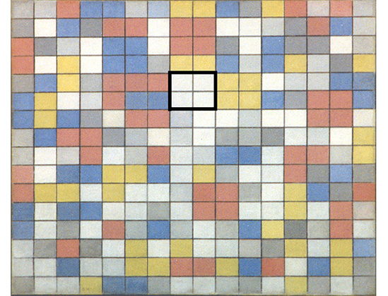 Checkerboard Composition with Light Colors, Piet Mondrian, Diagram C