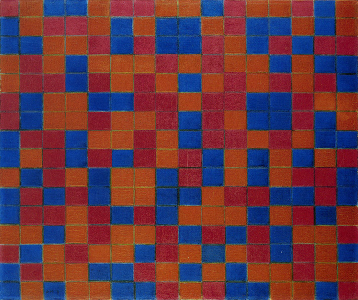 Piet Mondrian, Checkerboard Composition with Dark Colors, 1919