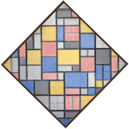 Composition with Grid 6, Lozenge Composition, 1919, Piet Mondrian