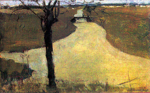 Naturalism: Irrigation Ditch with Young Pollarded Willow, Oil Sketch 2, 1900