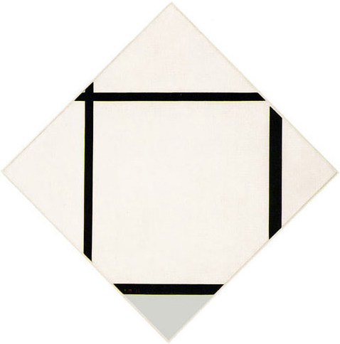 Tableau I, Lozenge with Four Lines and Gray, 1926, Piet Mondrian