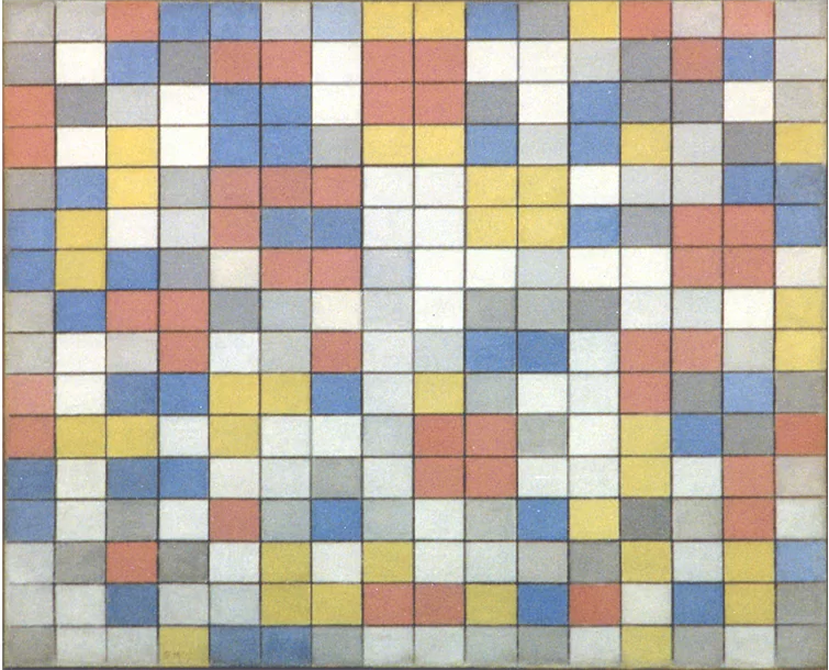 Neoplasticism, Piet Mondrian, Checkerboard with Light Colors, 1919, Piet Mondrian