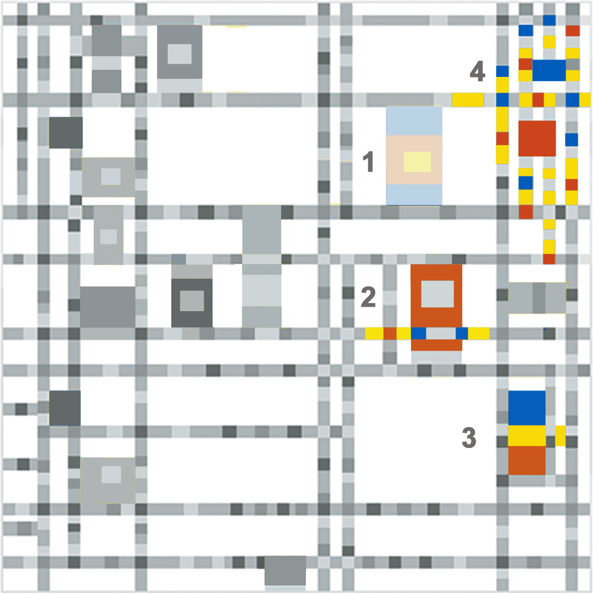 Broadway Boogie Woogie, 1942-43, Piet Mondrian, Diagram G