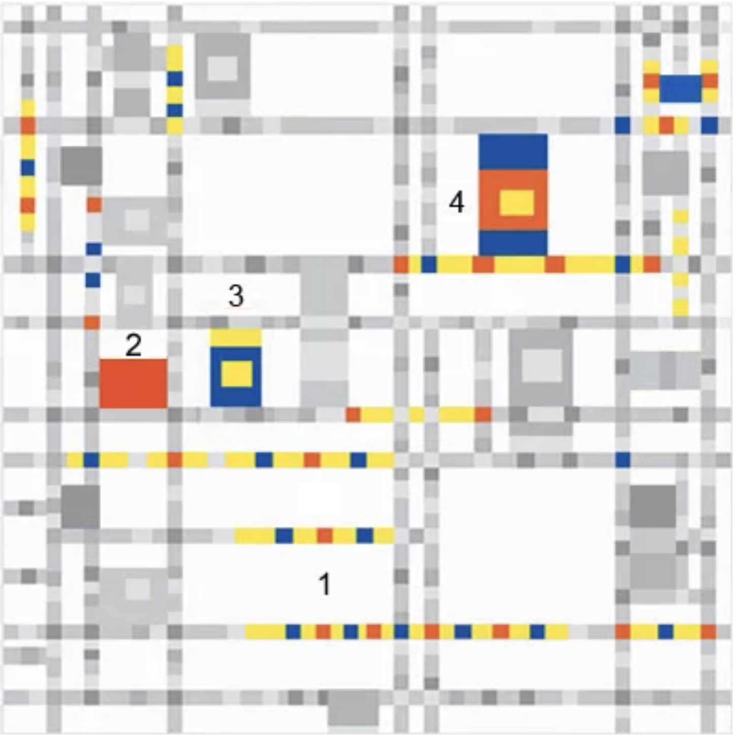 Piet Mondrian, Broadway Boogie Woogie, DIagram D